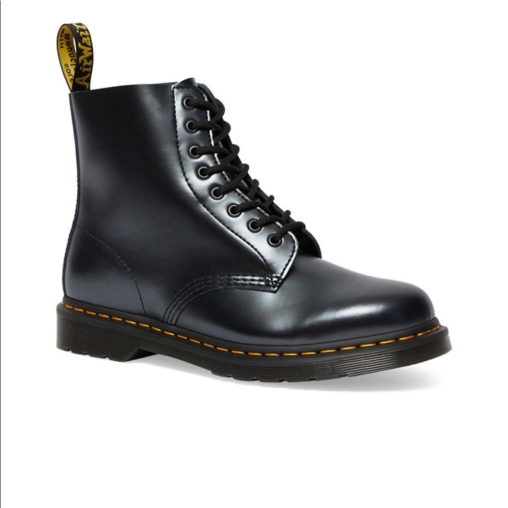 Dr Marten Pascal Combat Boot Silver Chrome